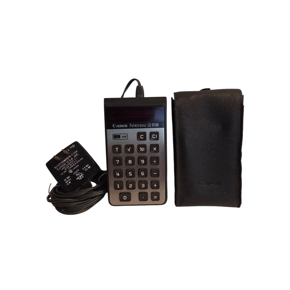 Vintage Canon palmtronic LE-81M Calculator w/ Power Adapter - Tested & Works -